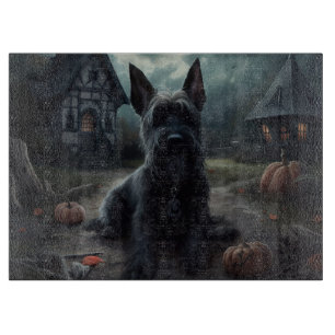 Scottish Terrier Pumpkins Halloween Scary