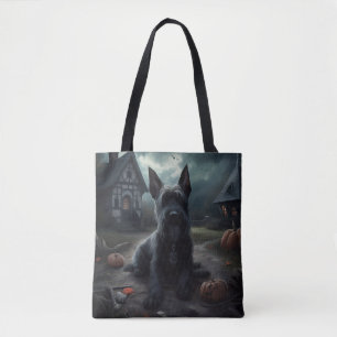Scottish Terrier Pumpkins Halloween Scary Tygkasse