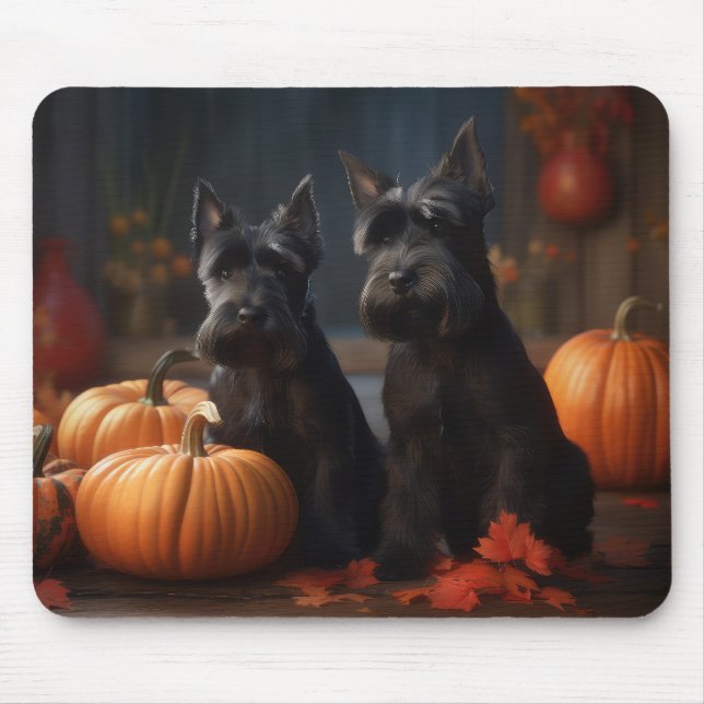 Scottish Terrier Puppy Autumn Delight Pumpkin Musmatta (Framsidan)