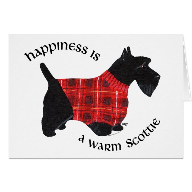 Scottish Terrier Red & Black Play Sweater Hälsningskort (Framsidan Horizontal)