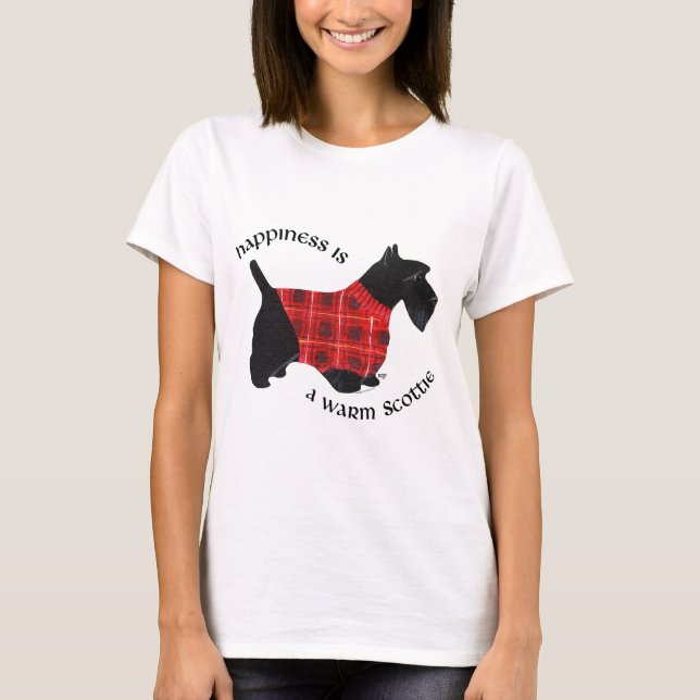 Scottish Terrier Red & Black Play Sweater T-shirt (Framsida)