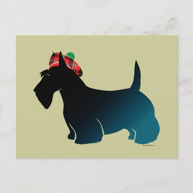 Scottish Terrier Red Play Hat Vykort (Framsida)