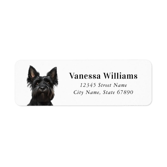 Scottish Terrier Returetiketters Returadress Etikett (Framsidan)