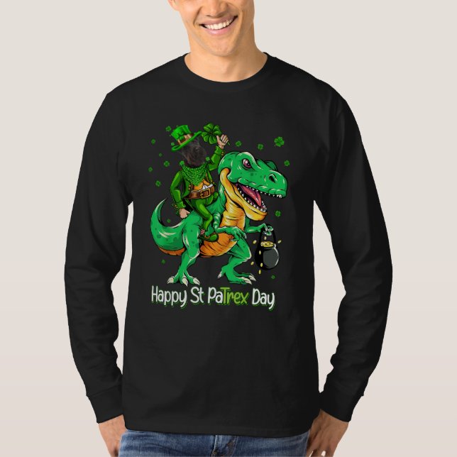 Scottish Terrier Riding Dinosaur Patricks Day Sham T Shirt (Framsida)