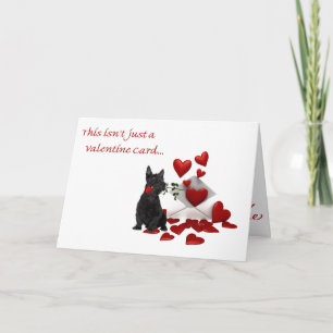 Scottish Terrier Ro och Hearts Valentine Helgkort