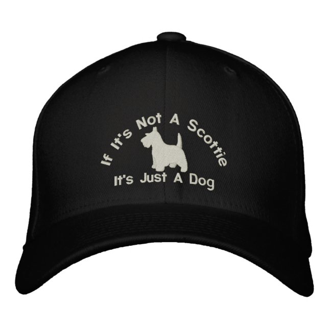 Scottish Terrier Rolig hund Slogan Broderad Keps (Framsida)