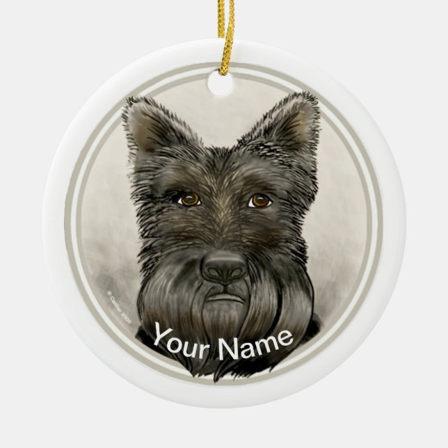 Scottish Terrier Rondo Ornament (Framsidan)