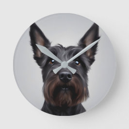 Scottish Terrier Rund Klocka