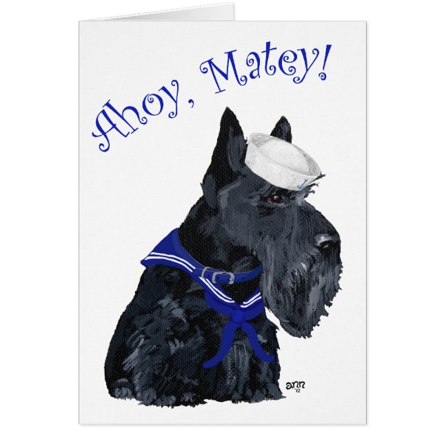 Scottish Terrier Sailor Hälsningskort (Framsidan)