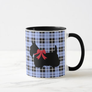 Scottish Terrier, Scotland hund, Baby blue plaid Mugg