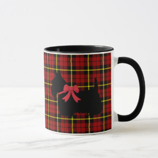 Scottish Terrier, Scotland hund, Brick red plaid Mugg