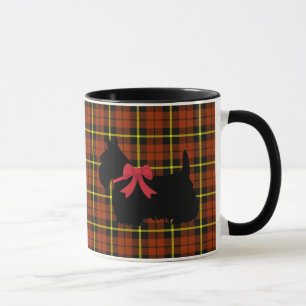 Scottish Terrier, Scotland hund, orange plaid Mugg