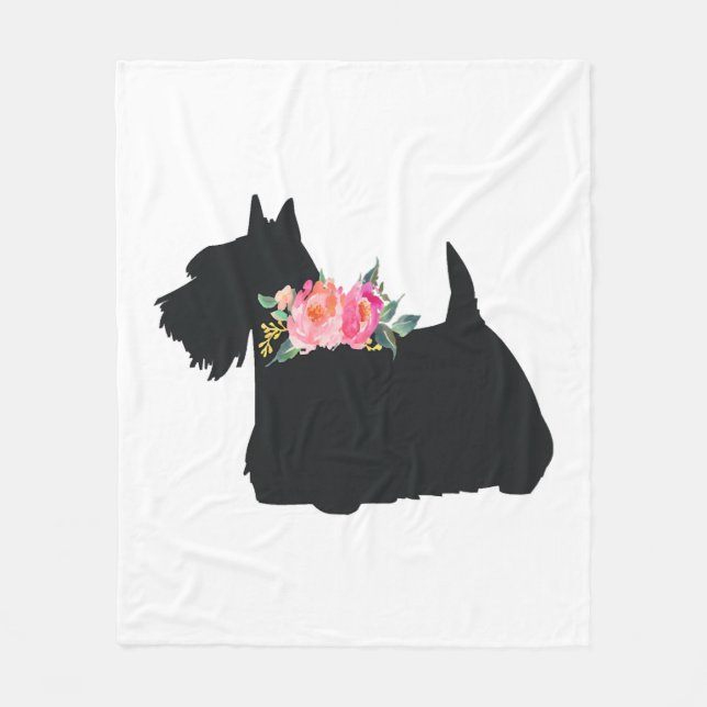 Scottish Terrier Scottie Hund Fleecefilt (Framsidan)