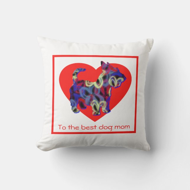 Scottish Terrier / Scottie Hund Heart Mor's Day Kudde (Framsida)