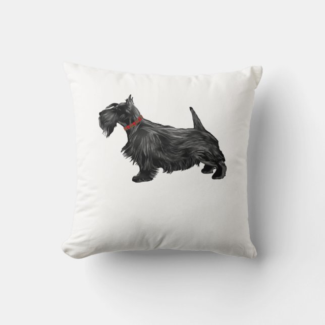 Scottish Terrier Scottie Hund Kudde (Framsida)