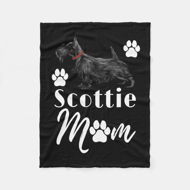 Scottish Terrier Scottie Hund Mamma Fleecefilt (Framsidan)