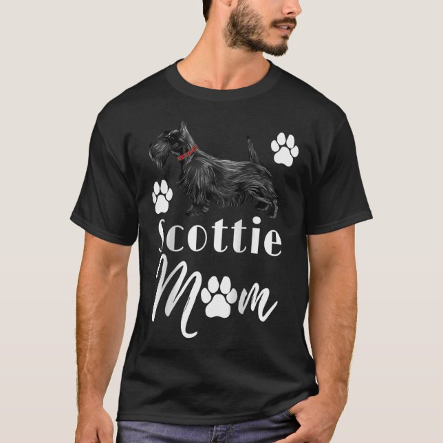 Scottish Terrier Scottie Hund Mamma T Shirt (Framsida)