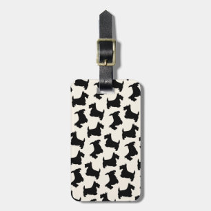 Scottish Terrier Scottie Hund Mönster Black Bagagebricka