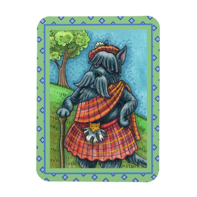 SCOTTISH TERRIER, SCOTTIE HUND PRIDE Kilt Sporran Magnet (Vertikal)