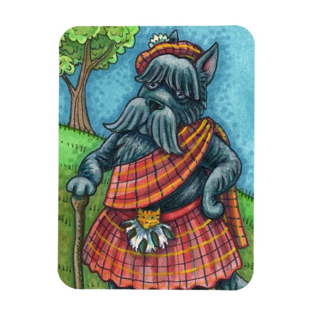SCOTTISH TERRIER, SCOTTIE HUND PRIDE Kilt Sporran Magnet (Vertikal)