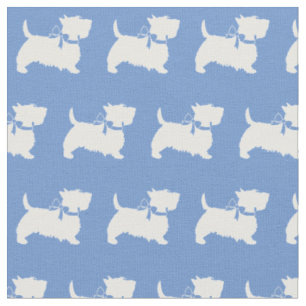 Scottish Terrier Scottie Hund Scotty Light Blue Tyg