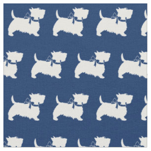 Scottish Terrier Scottie Hund Scotty Navy Blue Tyg