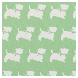 Scottish Terrier Scottie Hund Scotty Sage Grönt Tyg