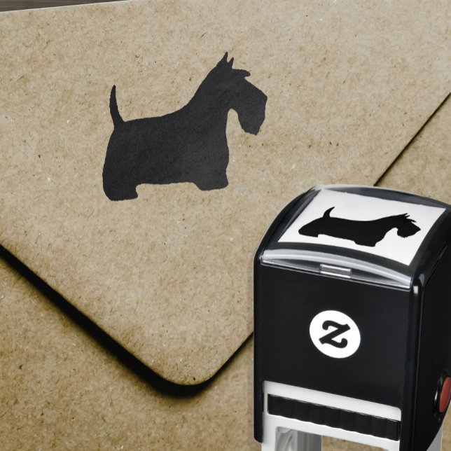Scottish Terrier Scottie Hund Silhouette Självfärgande Stämpel (Skapare uppladdad)