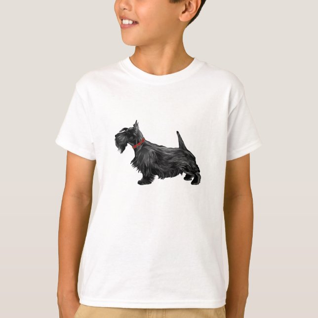 Scottish Terrier Scottie Hund T Shirt (Framsida)
