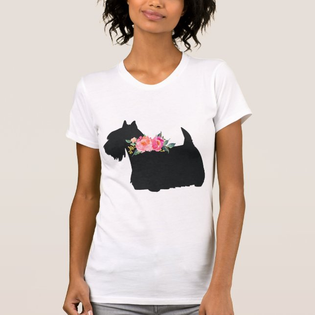 Scottish Terrier Scottie Hund T Shirt (Framsida)
