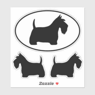 Scottish Terrier Scottie Hundar Vinyl Sticker Set Klistermärken