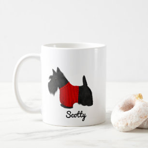 Scottish Terrier (Scotty Hund) i Sweater on White Kaffemugg