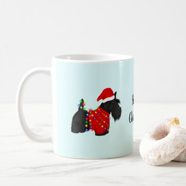 Scottish Terrier (Scotty Hund) jul Kaffemugg (Med munk)