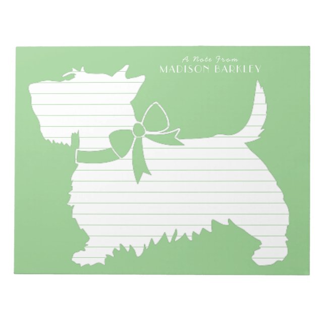 Scottish Terrier Scotty Hund Puppy Scottie Anteckn Anteckningsblock (Framsida)