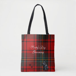 Scottish Terrier (Scotty) Tartan. Redigerbar Tygkasse