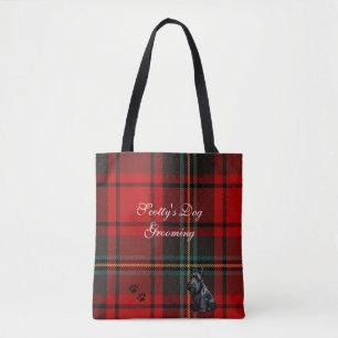 Scottish Terrier (Scotty) Tartan. Redigerbar Tygkasse