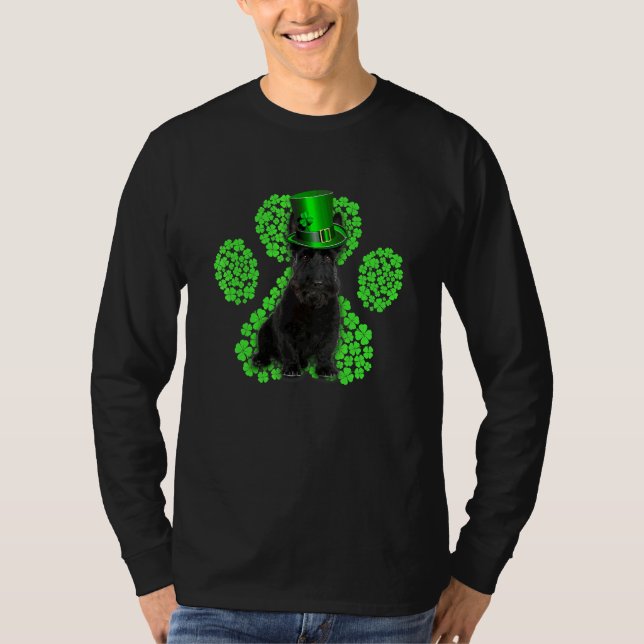 Scottish Terrier Shamrock Tass C St patrick's day T Shirt (Framsida)