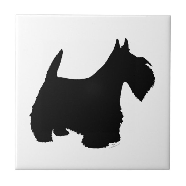 Scottish Terrier Silhouette Kakelplatta (Framsidan)