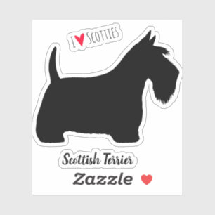 Scottish Terrier Silhouette Scottie Hund Klistermärken