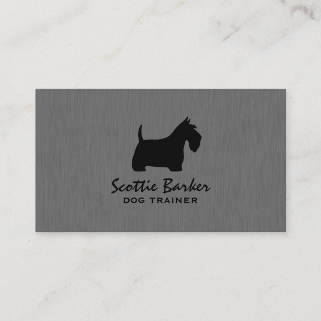 Scottish Terrier Silhouette | Scottie Hund Visitkort (Framsida)