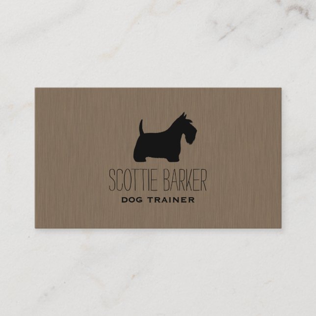 Scottish Terrier Silhouette | Scottie Hund Visitkort (Framsida)