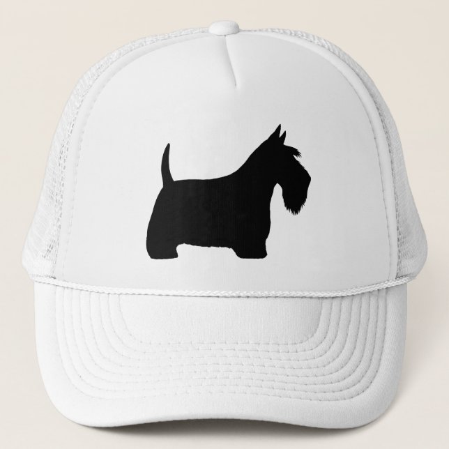 Scottish Terrier Silhouette Truckerkeps (Framsida)