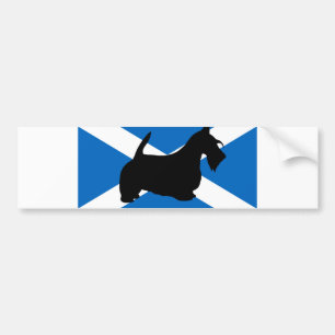 scottish terrier siluett Skottland flagga.png Bildekal