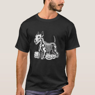 Scottish Terrier Skeleton Birthday Halloween Manar T Shirt