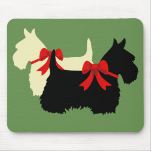 Scottish Terrier/skräckers silhouette, Island grön Musmatta