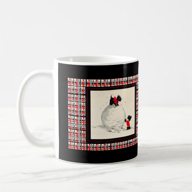 Scottish Terrier Snowball Winter roligt mugg (Vänster)