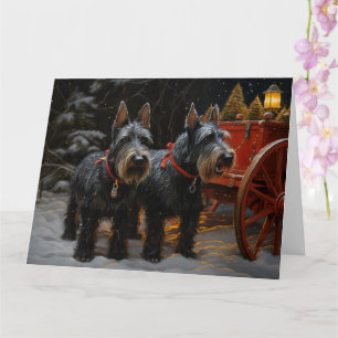 Scottish Terrier Snowy Sleigh juldeeller Kort