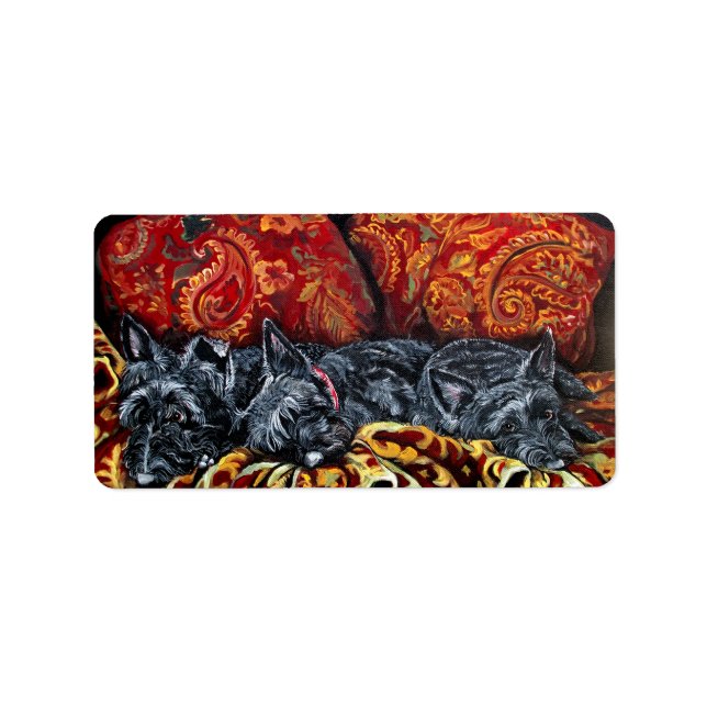 Scottish Terrier Soffa Adressetikett (Framsidan)