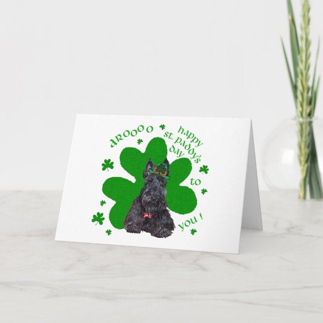 Scottish Terrier St. Paddys Day Kort (Framsida)