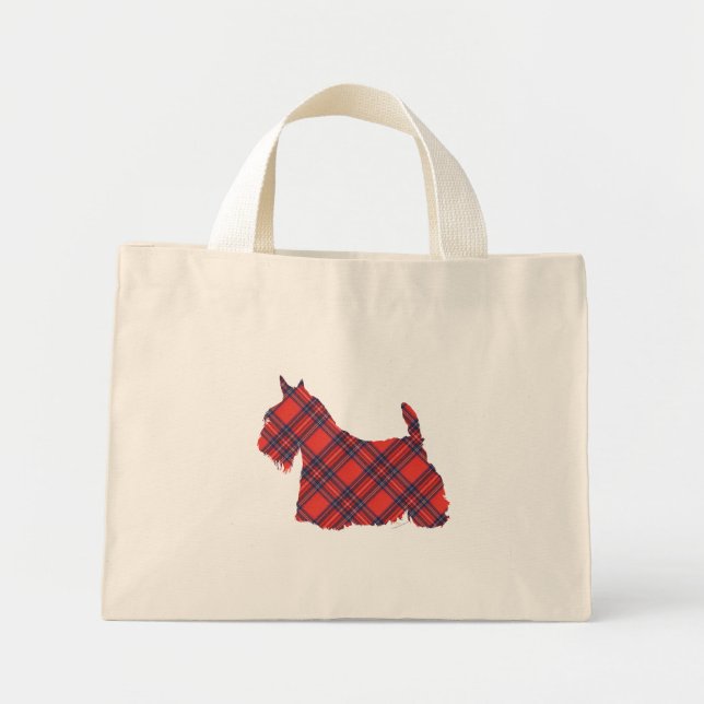 Scottish Terrier Stewart-ruta Mini Tygkasse (Framsidan)